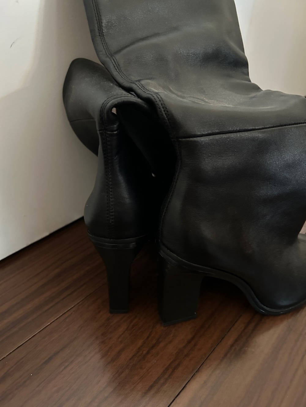 Zara Black Heeled Leather Boots - Picture 4 of 5